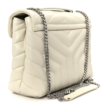 Saint Laurent Calfskin Y Quilted Monogram Small Loulou Chain Satchel Crema Soft 3 of 21