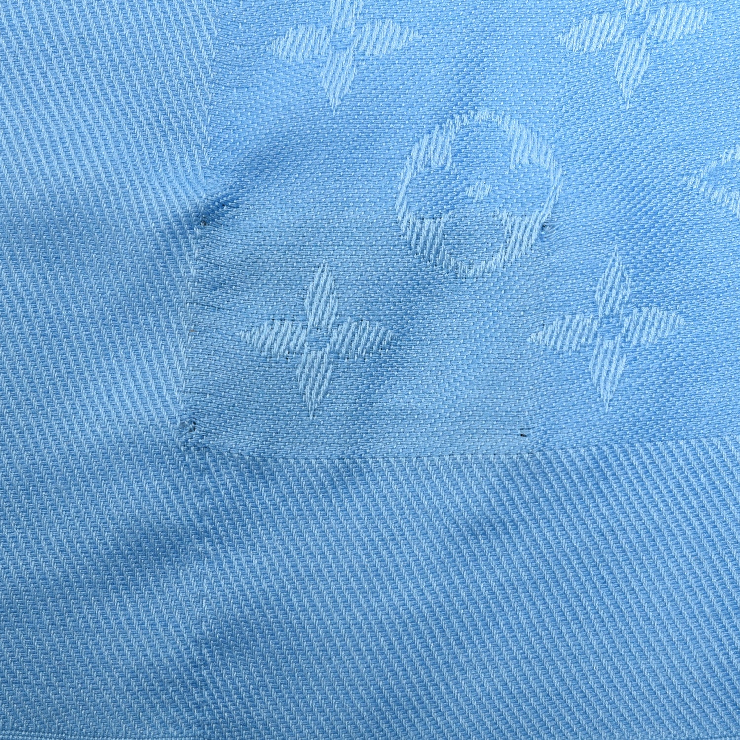 Louis Vuitton Silk Wool Monogram Shawl Blue 4 of 5