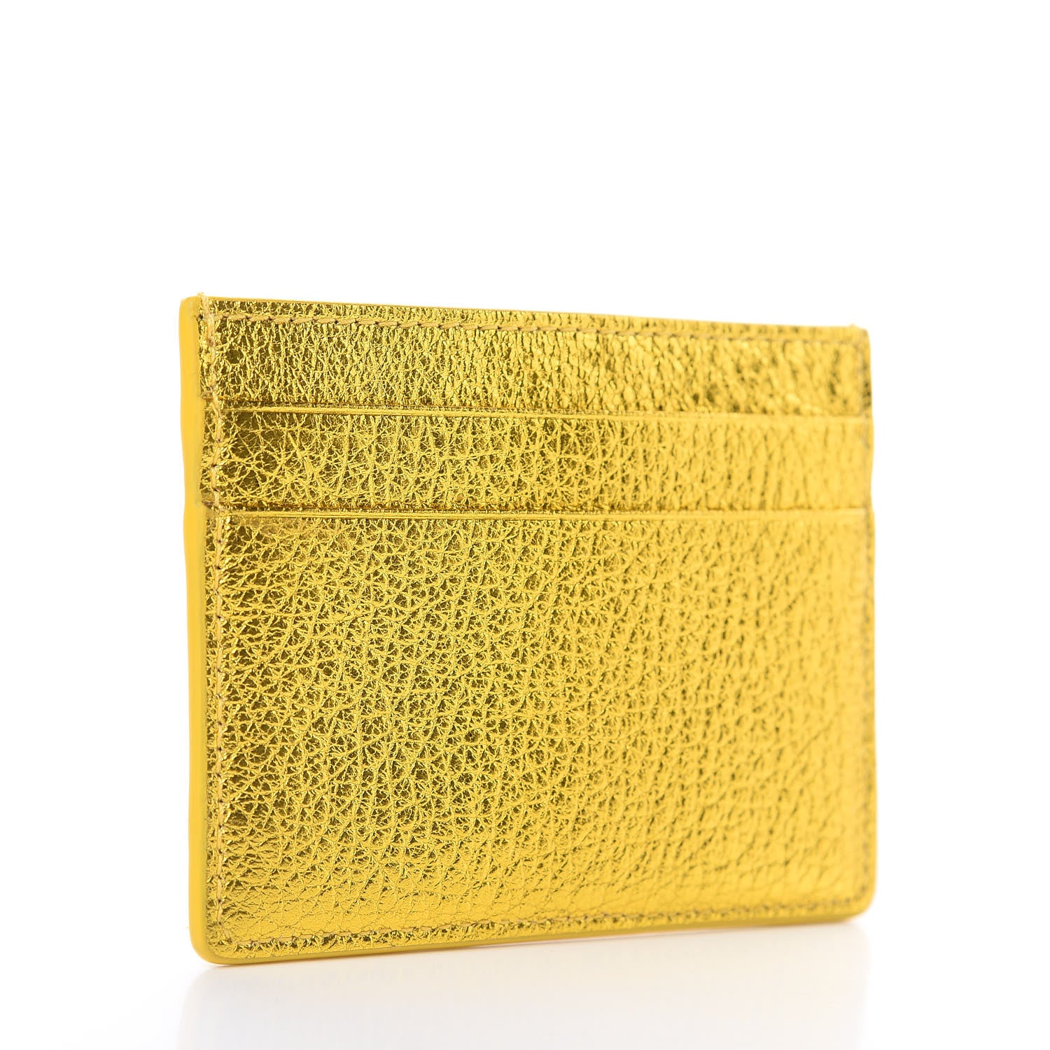 Balenciaga Metallic Goatskin Logo Everyday Multi Card Case Oro Black 3 of 6