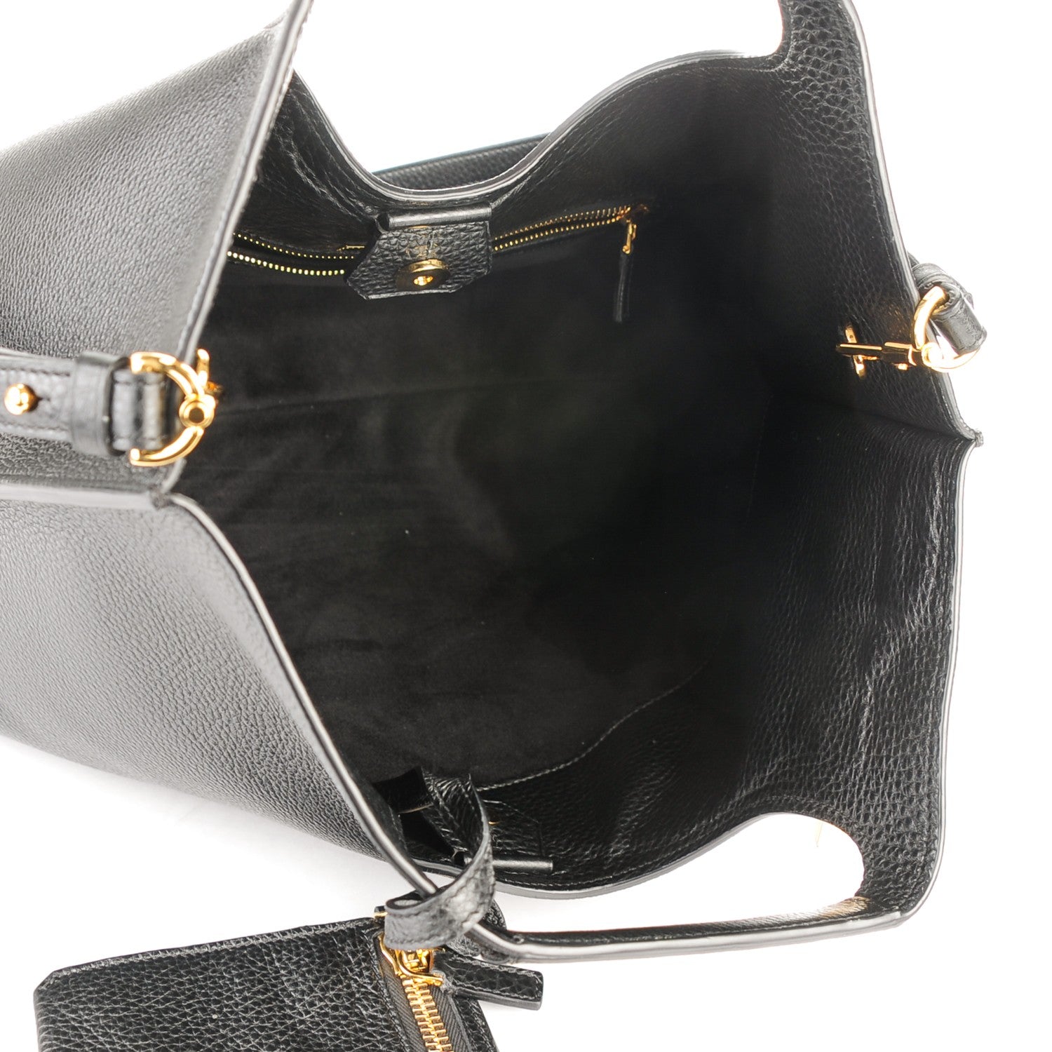 Tom Ford Grained Calfskin Alix Padlock Zip Tote Black 5 of 7