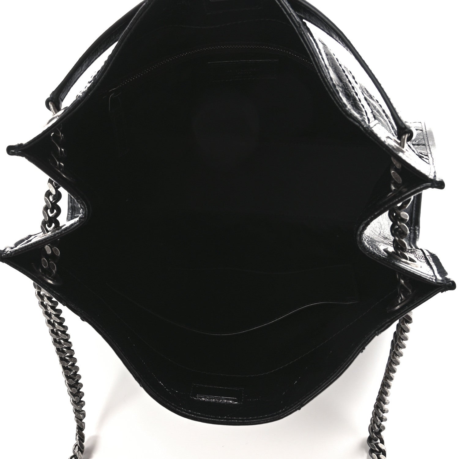 Saint Laurent Crinkled Calfskin Matelasse Monogram Medium Niki Shopper Tote Black 5 of 11