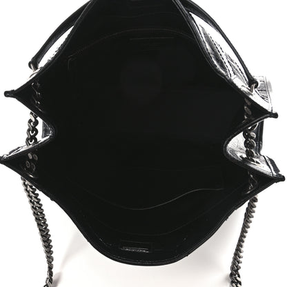 Saint Laurent Crinkled Calfskin Matelasse Monogram Medium Niki Shopper Tote Black 5 of 11