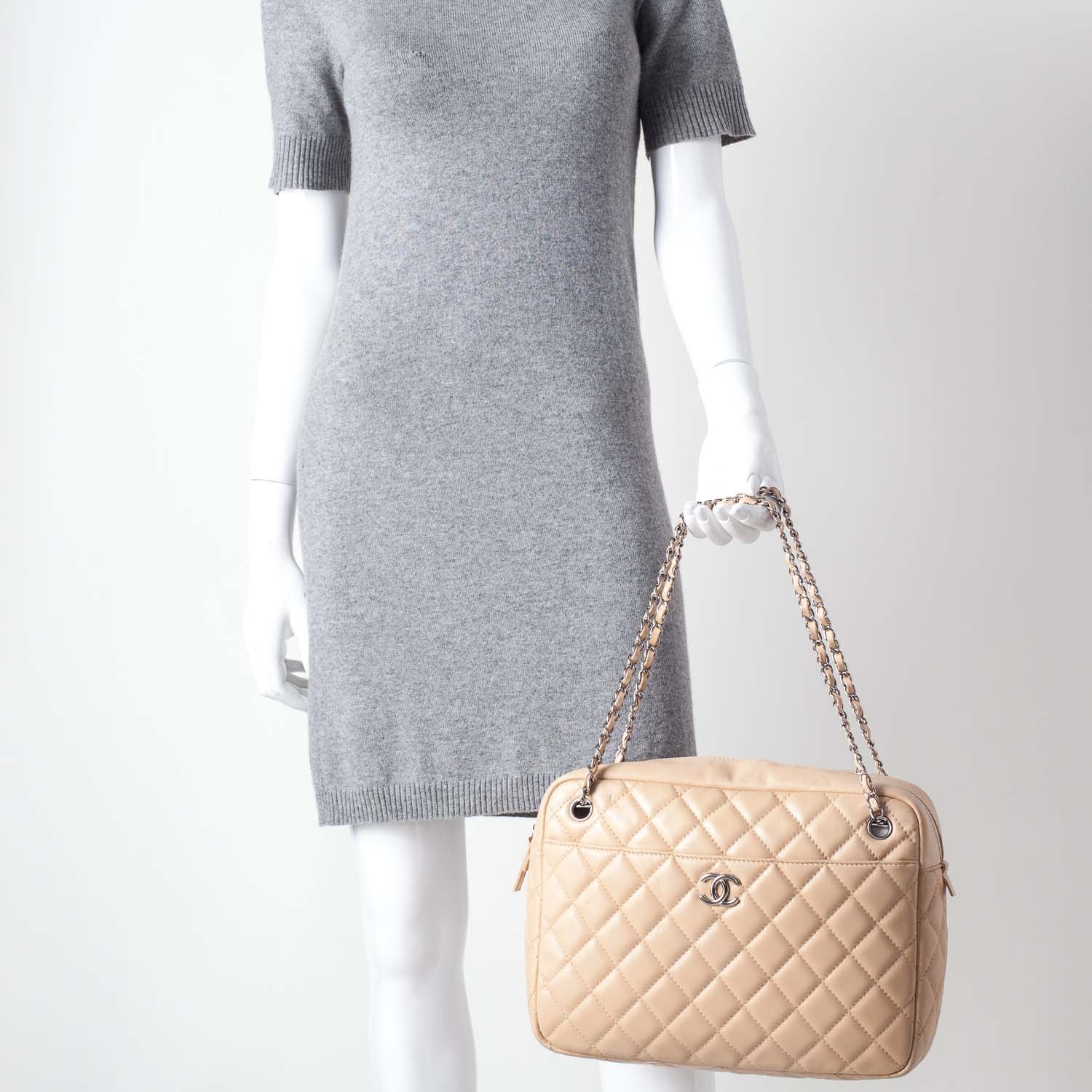 Chanel Lambskin Large Camera Case Beige 2 of 10