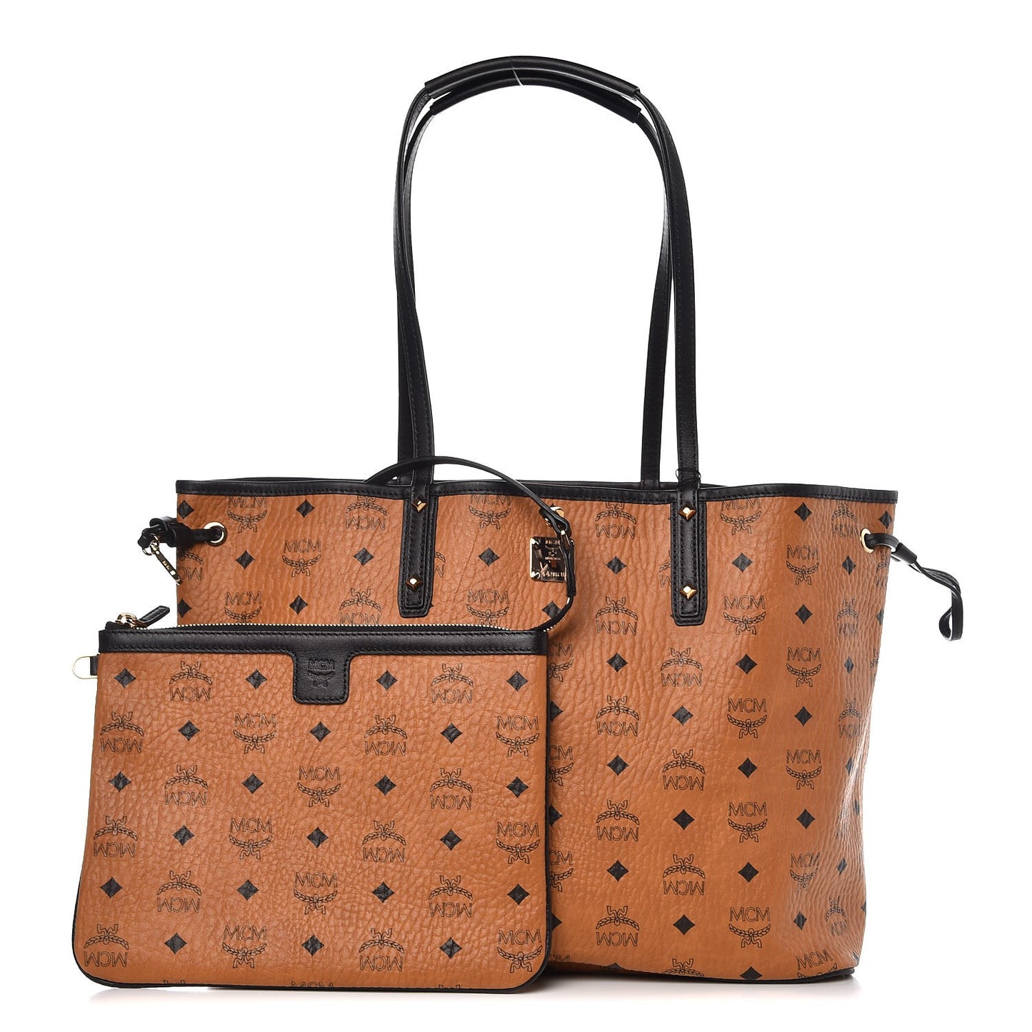 Visetos Medium Project Reversible Shopper Tote Cognac