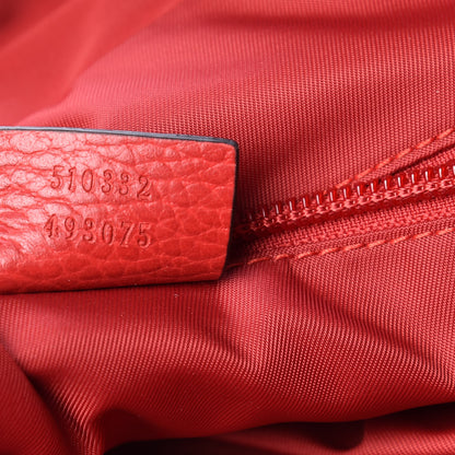 Gucci Nylon Monogram Dollar Calfskin Tote Vibrant Red 9 of 10