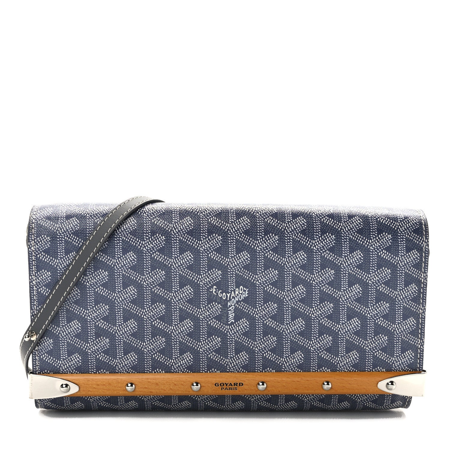 Goyard Goyardine Monte Carlo Bois Clutch With Strap Gray 1 of 10