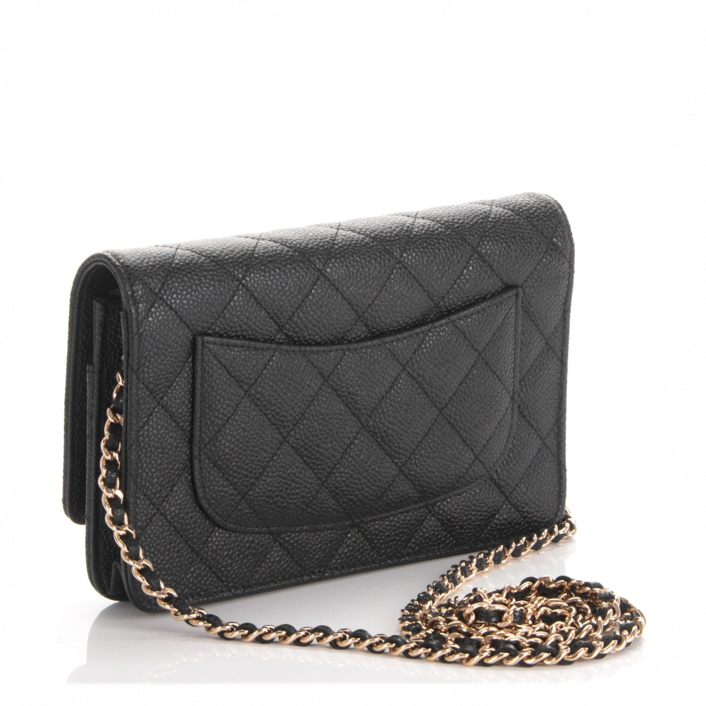 Caviar Quilted Wallet On Chain WOC Black