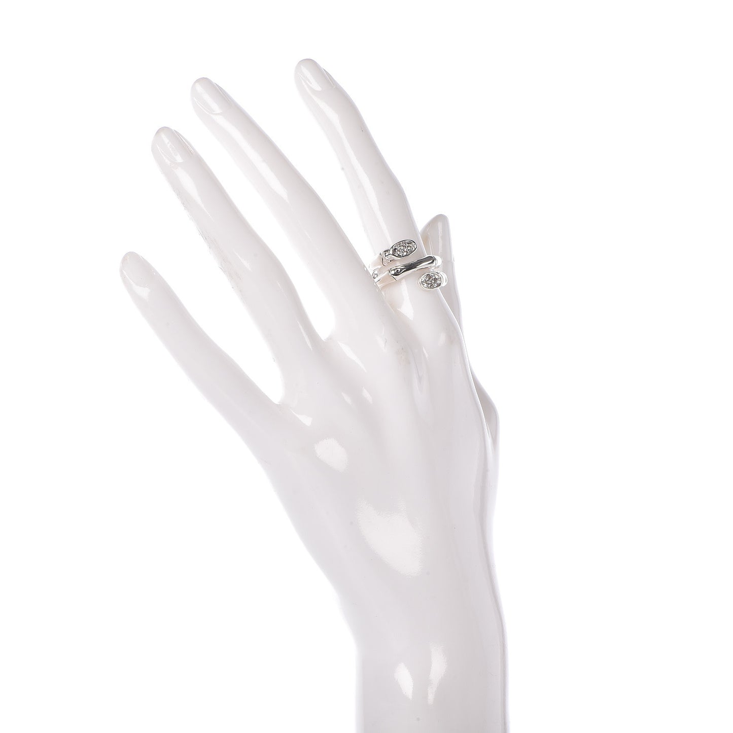 Sterling Silver White Sapphire Bamboo Wrap Ring 52 6