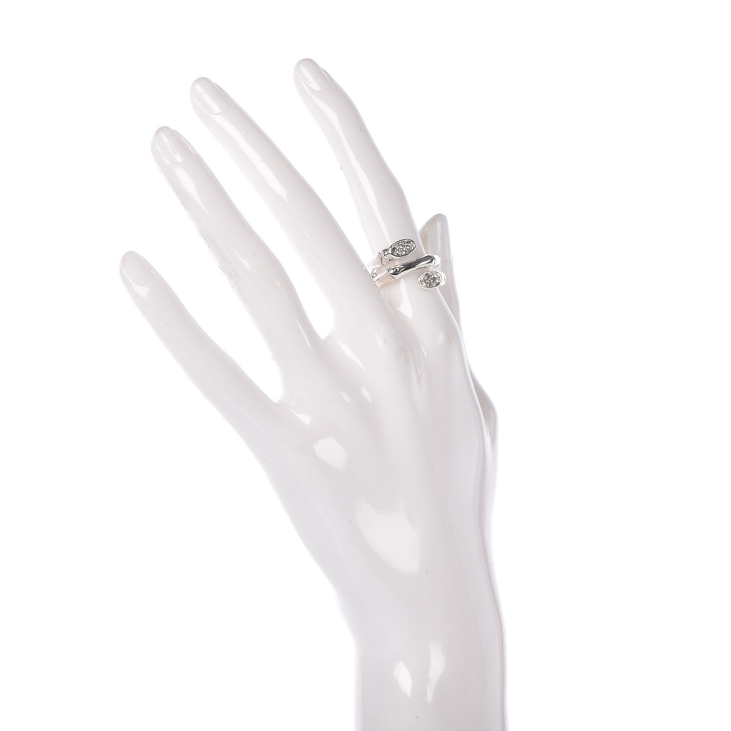 John Hardy Sterling Silver White Sapphire Bamboo Wrap Ring 52 6 2 of 6