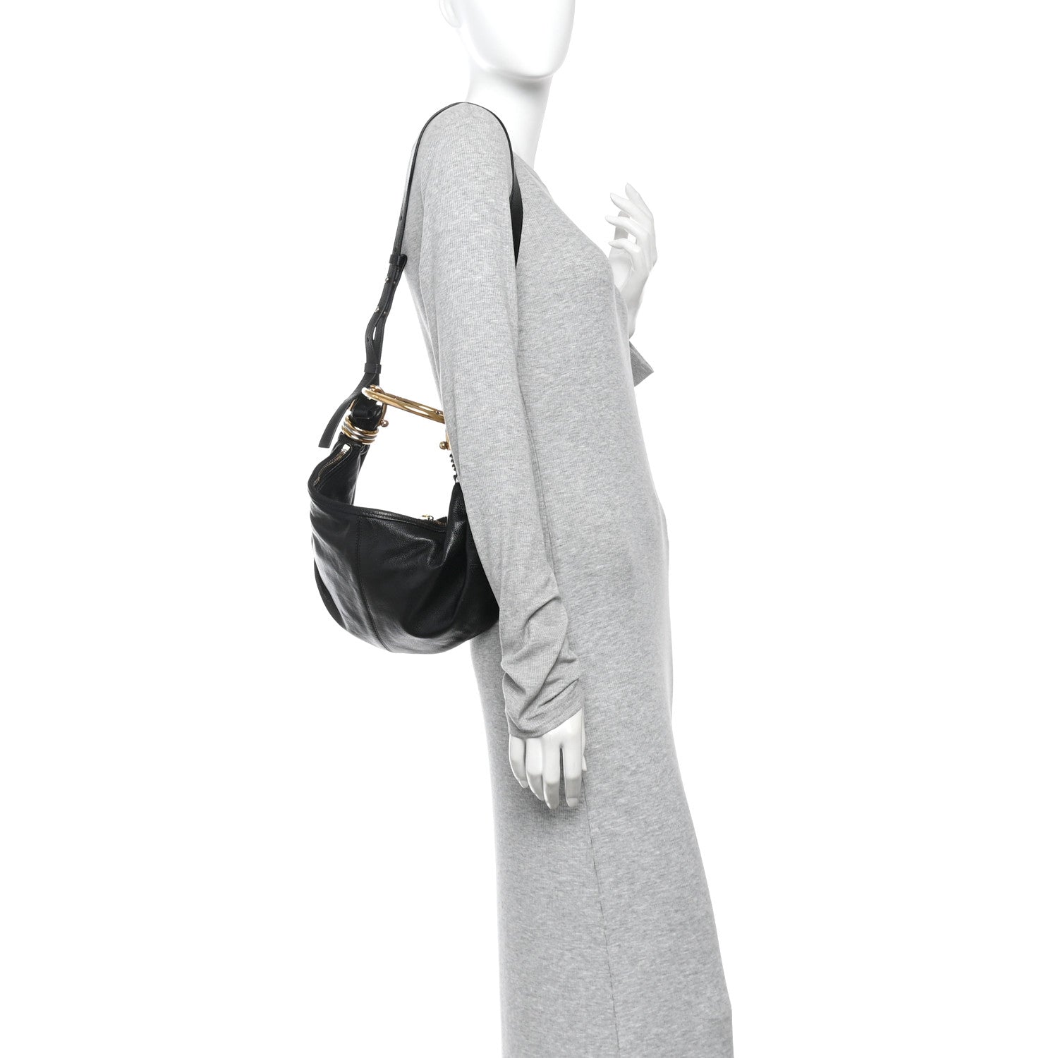 Chloe Grained Calfskin Small Bracelet Hobo Bag Black 2 of 12