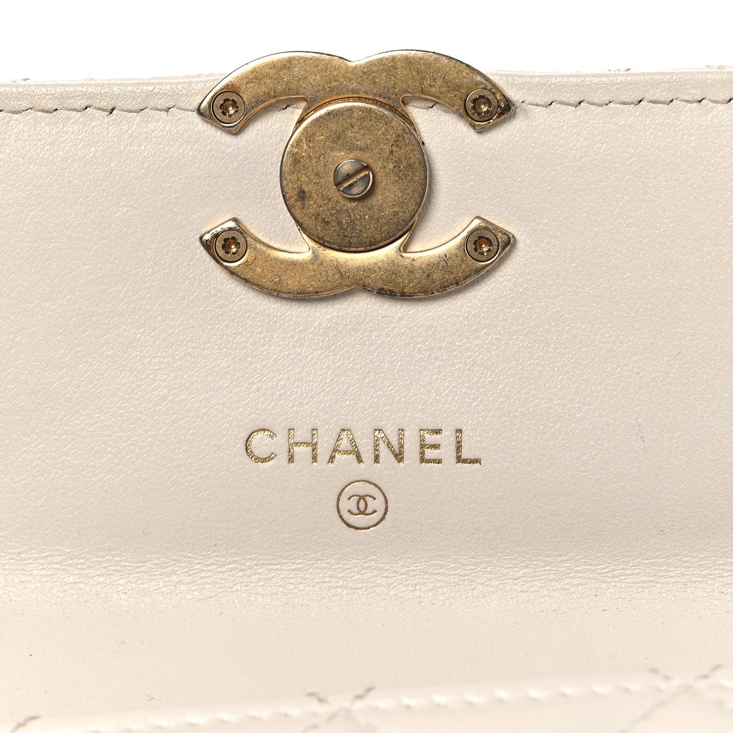 Chanel Calfskin Quilted Perfect Fit Coin Purse With Chain White 6 of 13
