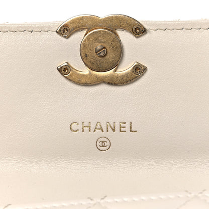 Chanel Calfskin Quilted Perfect Fit Coin Purse With Chain White 6 of 13