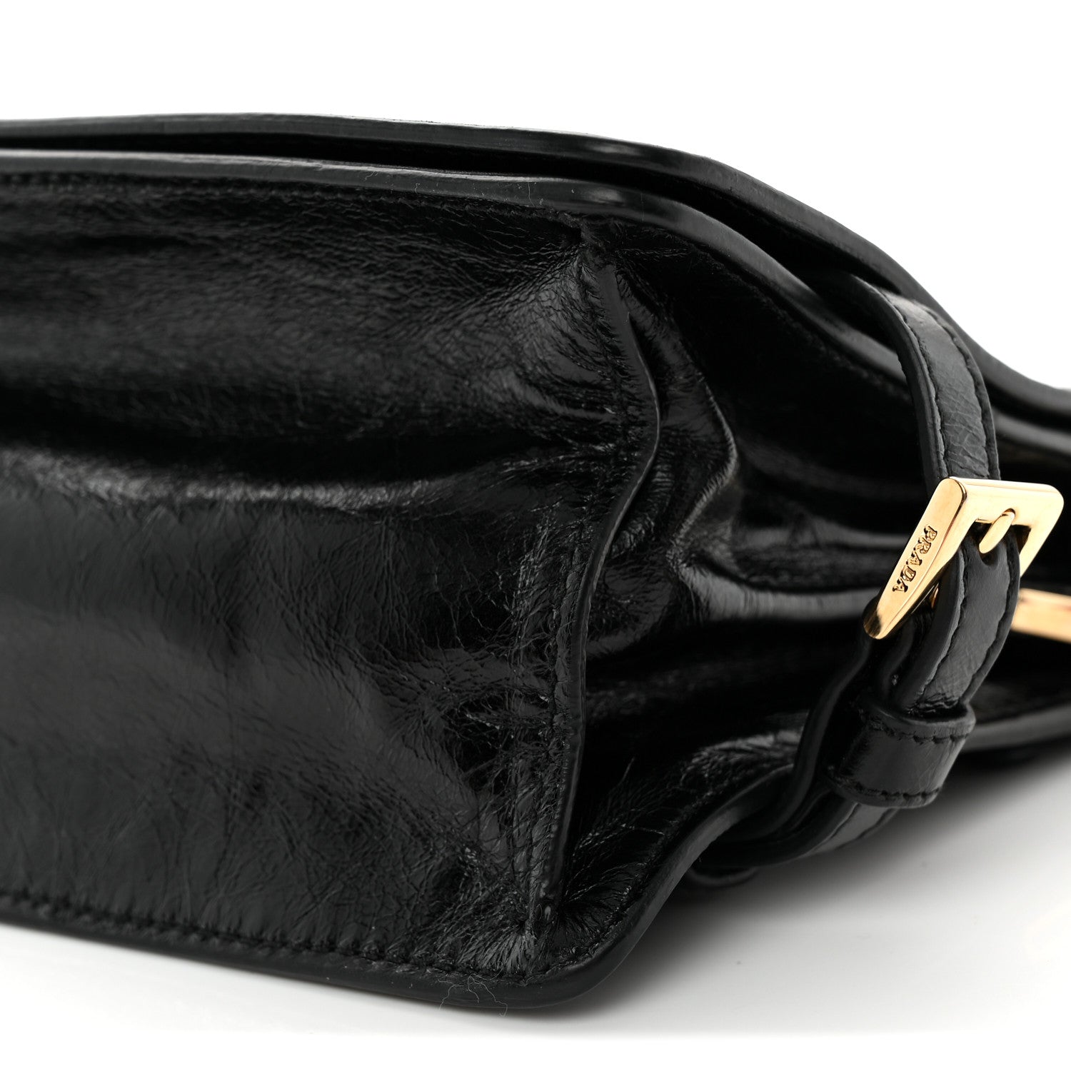 Prada Soft Lux Calfskin Triangle Mini Shoulder Bag Black 10 of 11