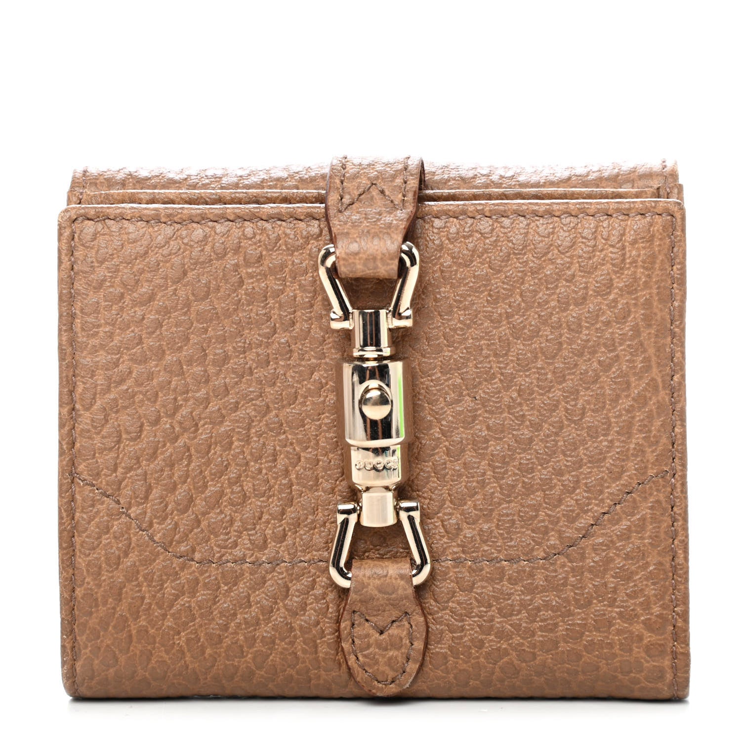 Gucci Pebbled Calfskin Jackie French Wallet Beige 1 of 4