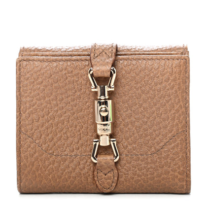 Gucci Pebbled Calfskin Jackie French Wallet Beige 1 of 4