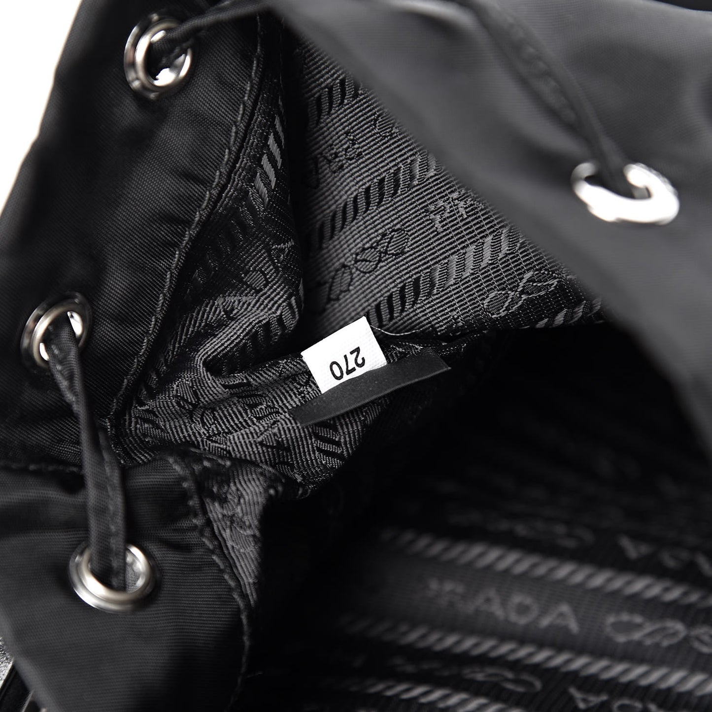 Tessuto Nylon Studded New Vela Mini Bucket Crossbody Bag Black Fuoco