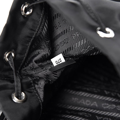 Prada Tessuto Nylon Studded New Vela Mini Bucket Crossbody Bag Black Fuoco 8 of 10