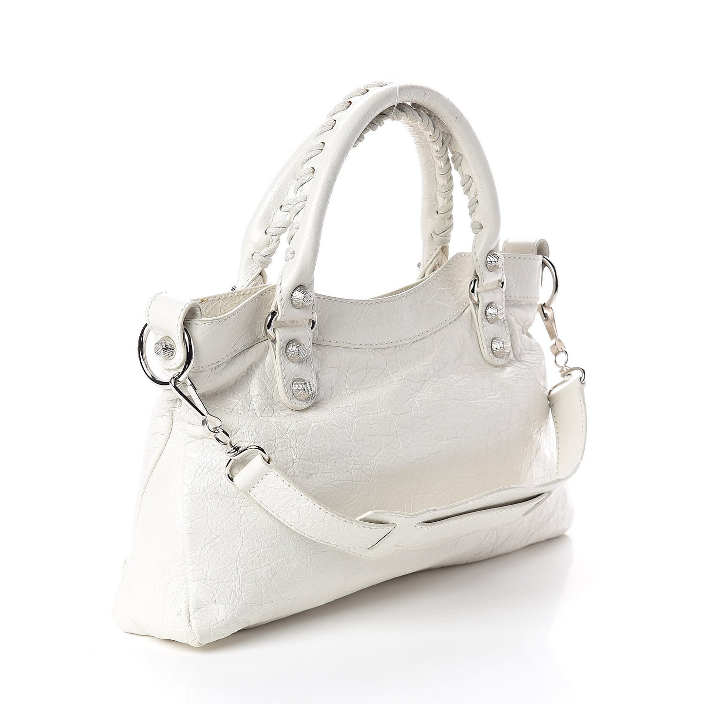 Agneau Giant 12 Silver Hardware First Creme Ivory