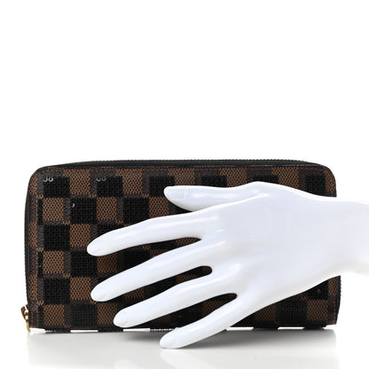 Louis Vuitton Damier Paillettes Zippy Wallet Black 2 of 9