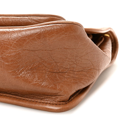 Saint Laurent Crinkled Calfskin Matelasse Monogram Medium Niki Chain Satchel Caramel 9 of 10