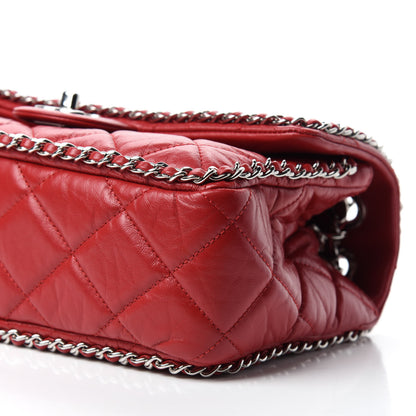 Chanel Crumpled Calfskin Medium Chain All Over Flap Red 8 of 12