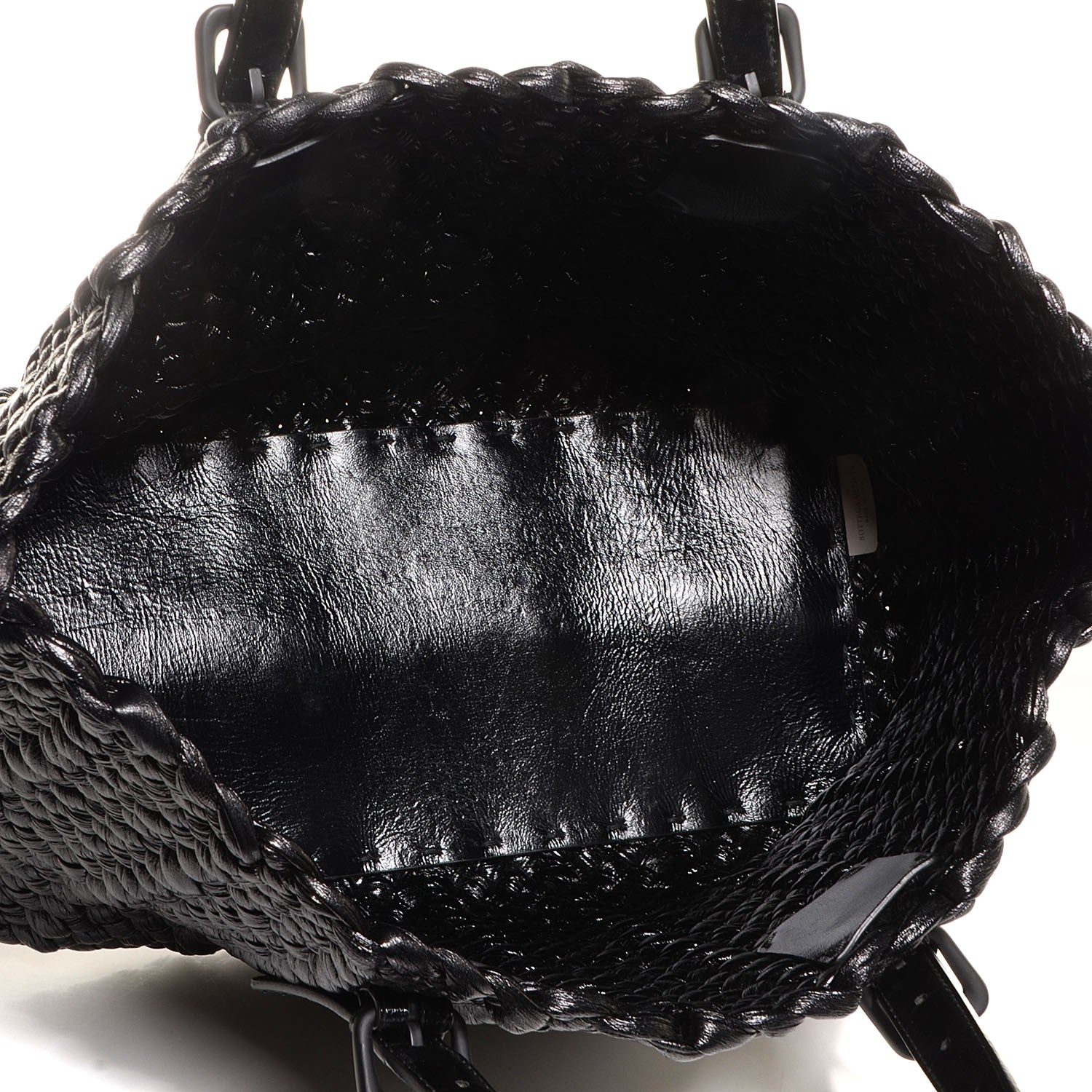 Bottega Veneta Vernice Lambskin Python Tote Nero Black 4 of 7