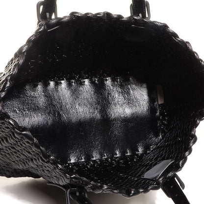 Bottega Veneta Vernice Lambskin Python Tote Nero Black 4 of 7
