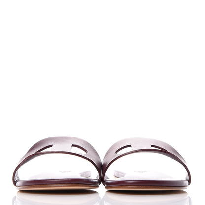 Hermes Calfskin Lisboa Sandals 35 Bordeaux 2 of 7