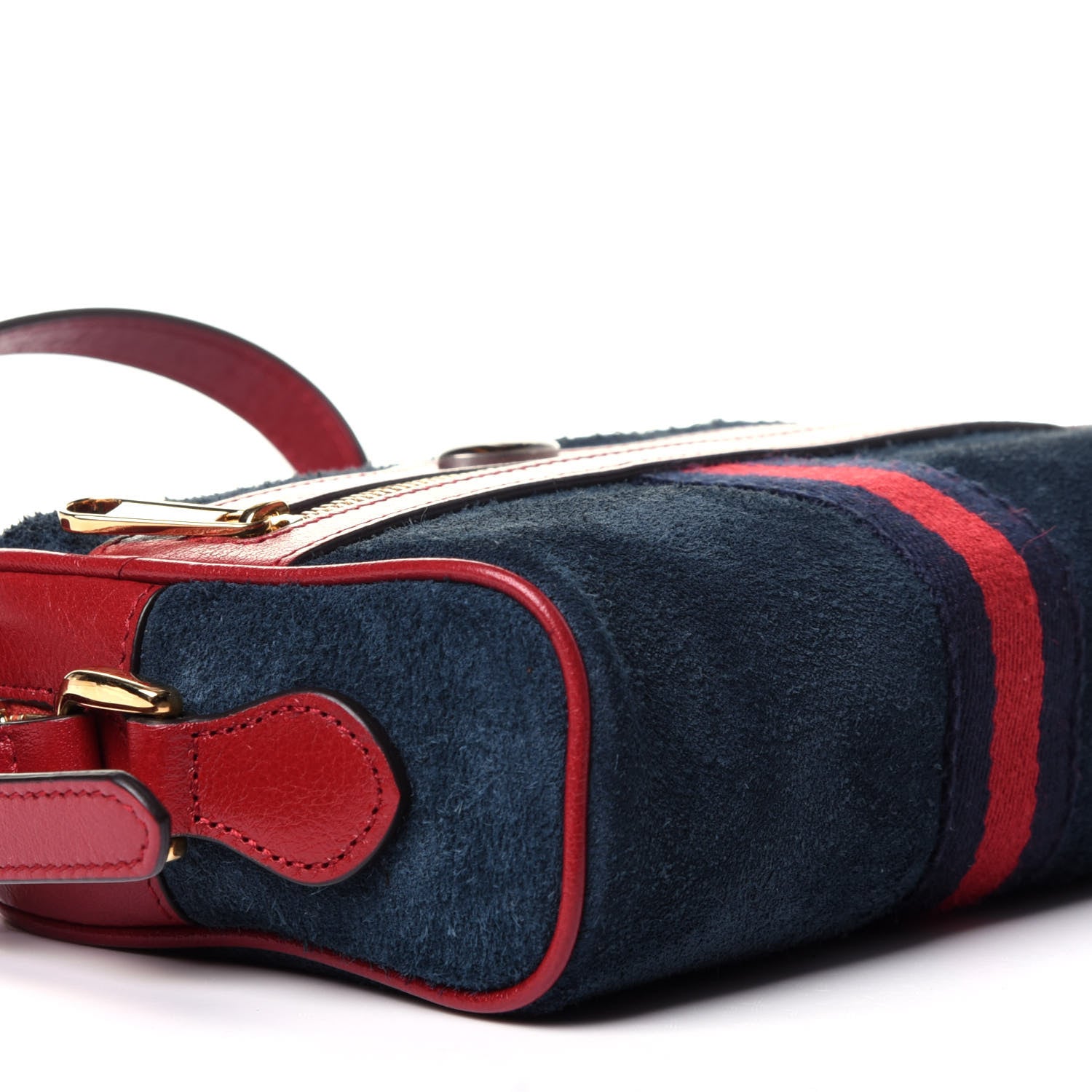 Gucci Suede Calfskin Web Mini Ophidia Shoulder Bag New Blue Romantic Cherry 8 of 12