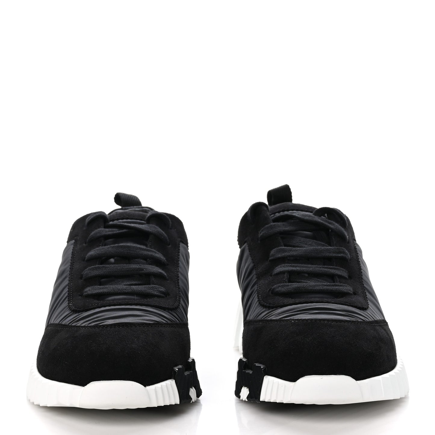 Air Mesh Suede Goatskin Bouncing Sneakers 38 Black Orange