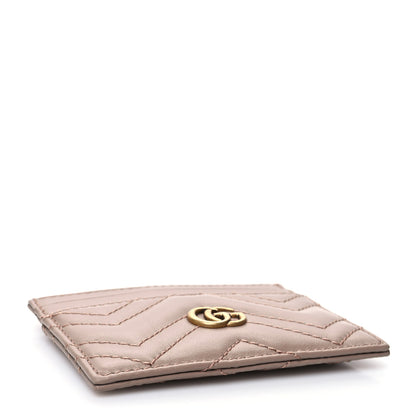Gucci Calfskin Matelasse GG Marmont Card Holder Porcelain Rose 4 of 10