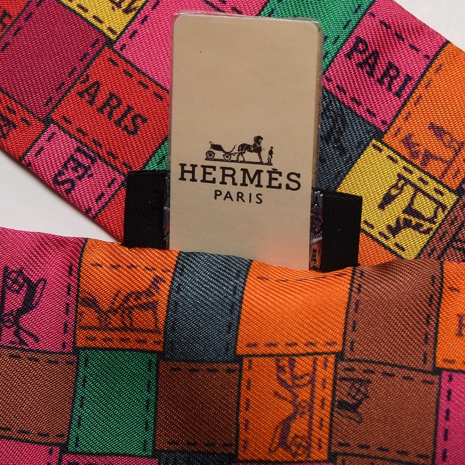 Hermes Silk Bolduc Au Carre Twilly Rose Vif Rouge Vert 5 of 5