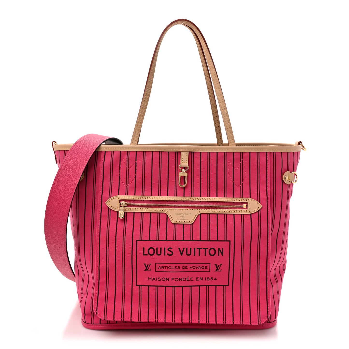 Monogram Inside Out Neverfull Bandouliere MM Rose Pondichery