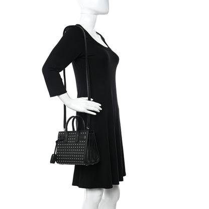 Saint Laurent Calfskin Studded Nano Sac De Jour Black 2 of 9