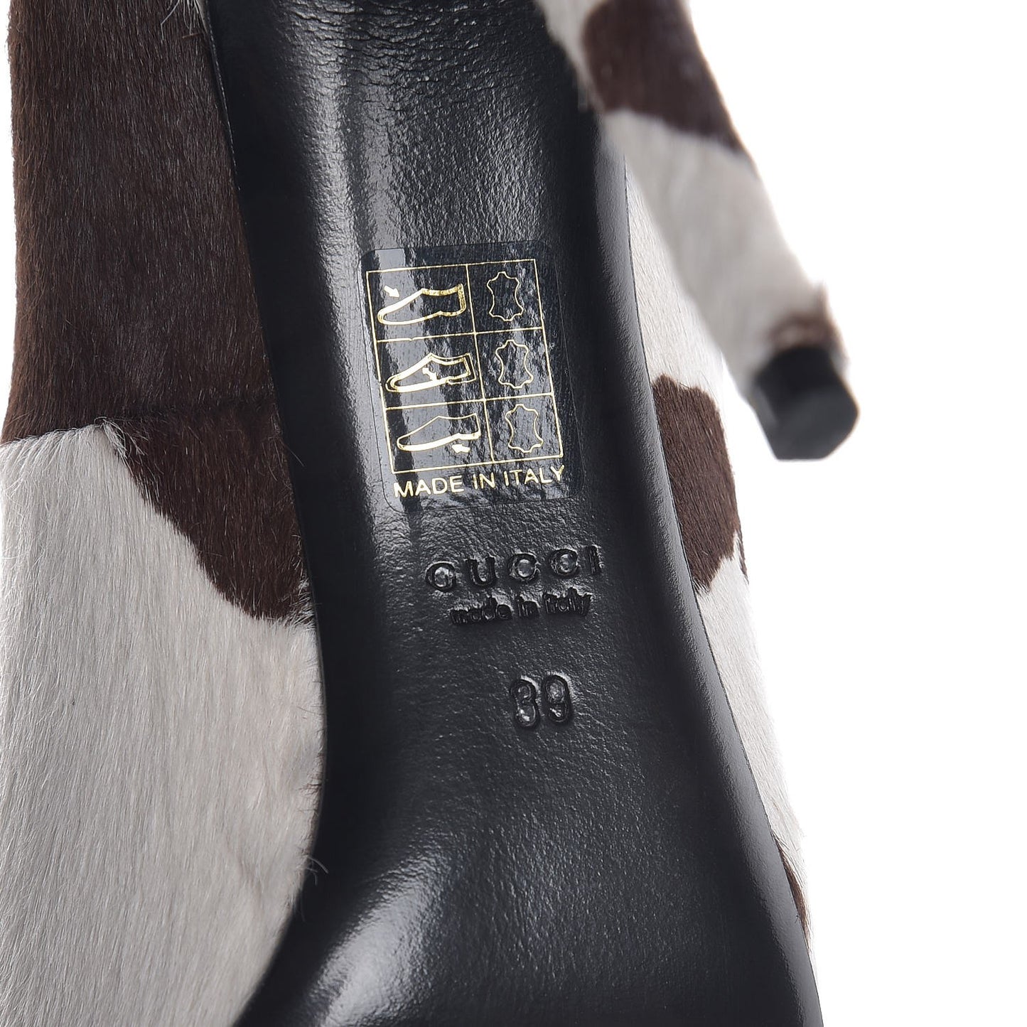 Pony Hair Horsebit Cowhide Print Pumps 39 Cocoa