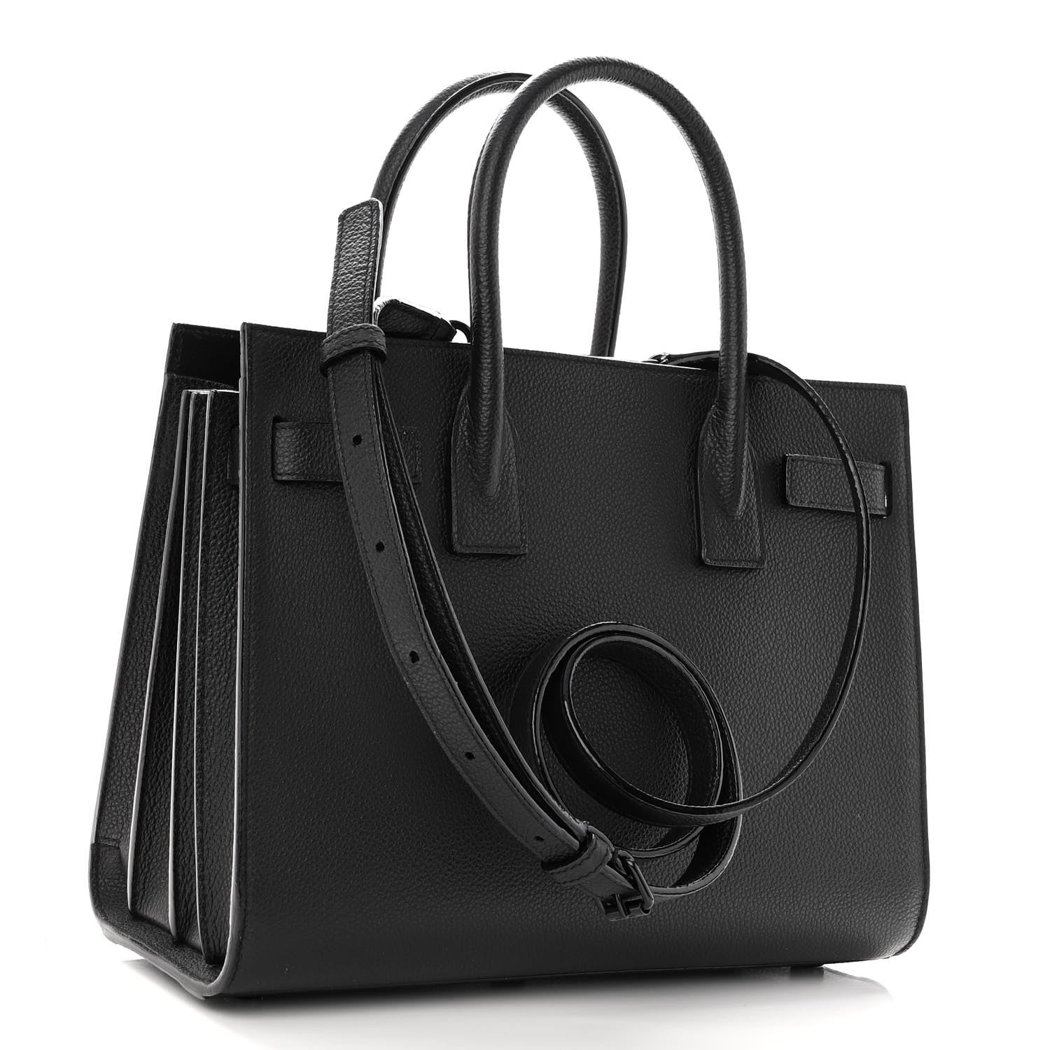 Saint Laurent Grained Calfskin Baby Sac De Jour Black 3 of 9