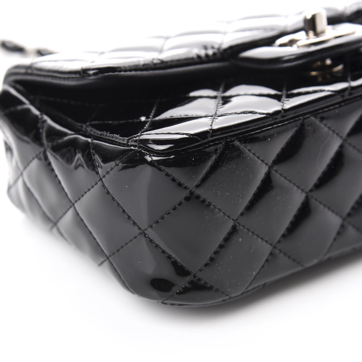 Chanel Patent Calfskin Quilted Mini Rectangular Flap Black 6 of 10