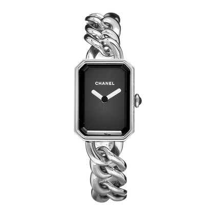 Chanel Stainless Steel 20mm Chain Premiere Quartz Watch Black S 1 of 6