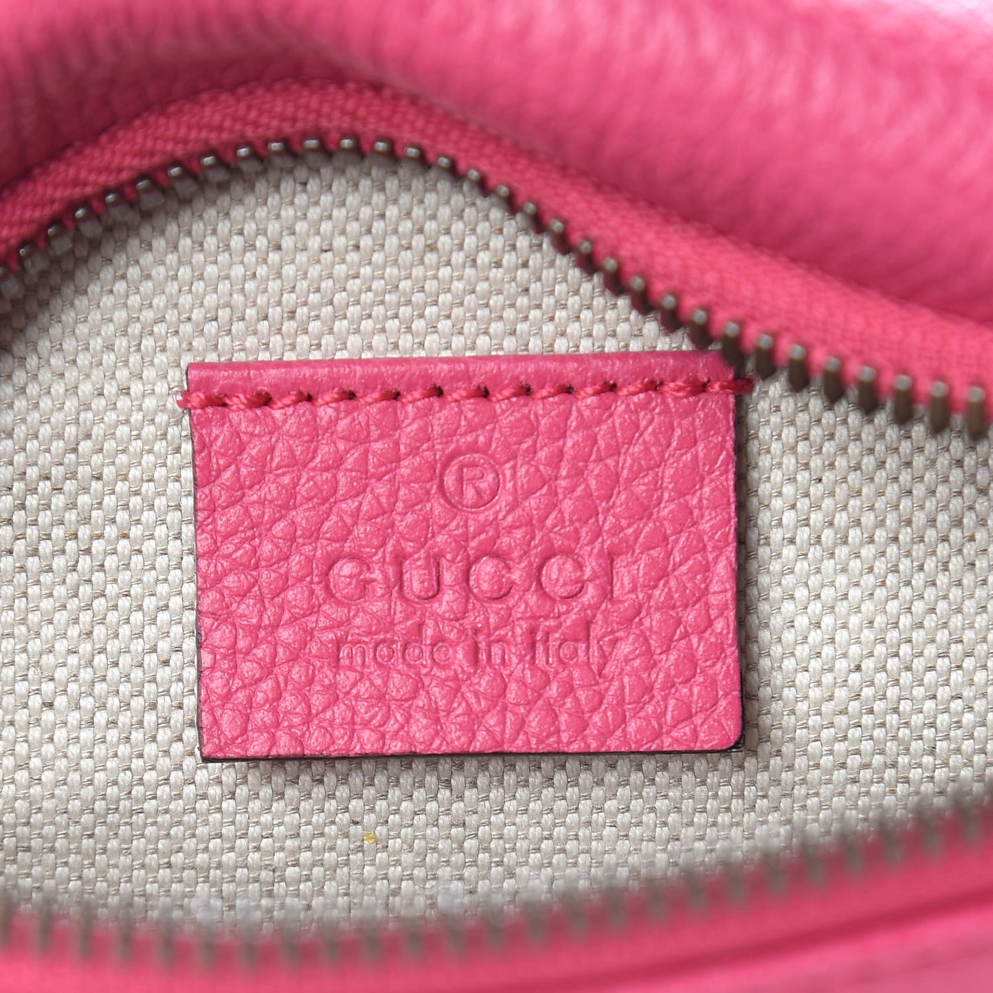 Grained Calfskin Small Logo Belt Bag Box Pink Green