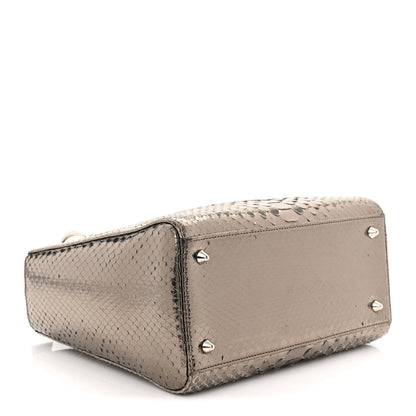 Christian Dior Metallic Snakeskin Medium Lady Dior Silver 4 of 10