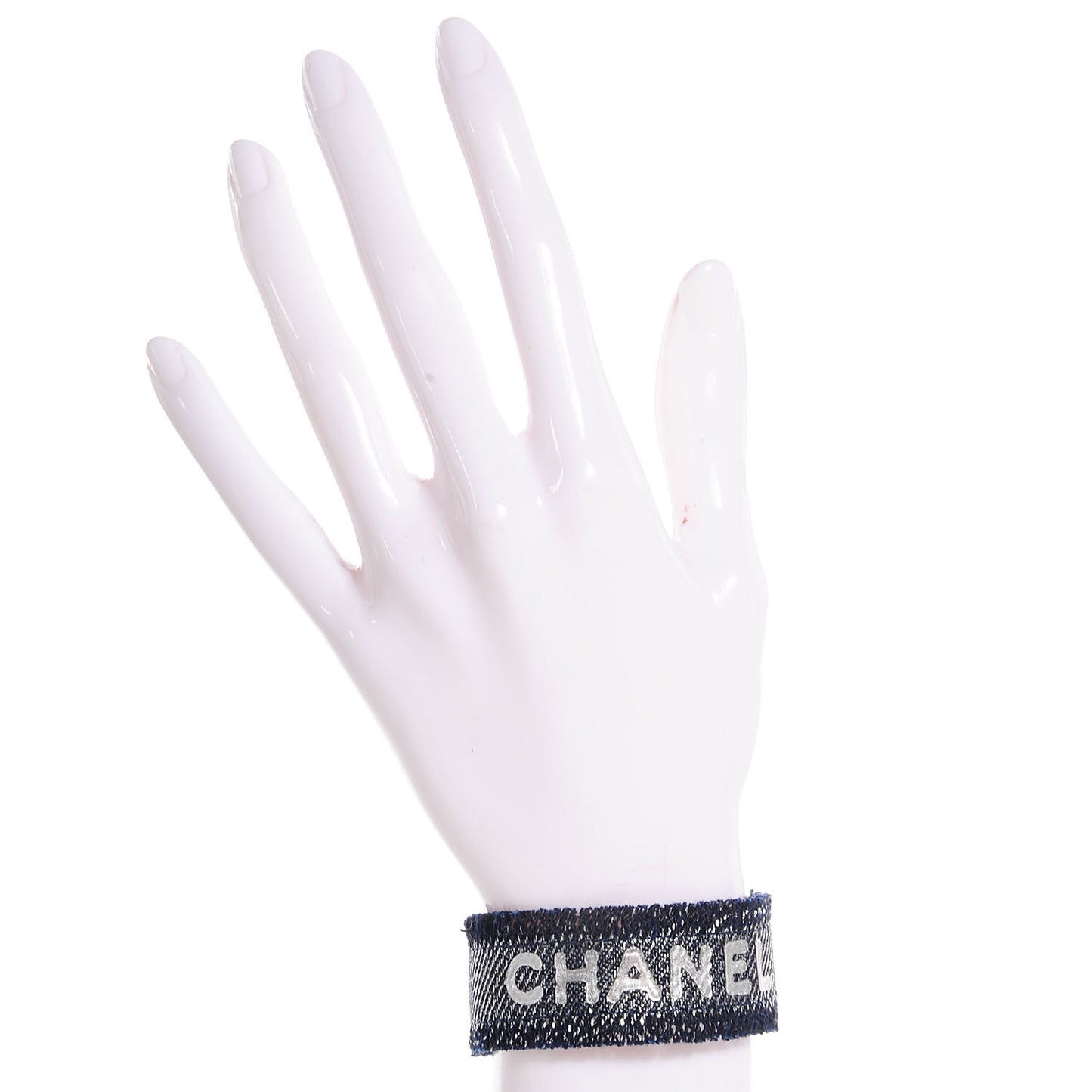 Denim Fringe Cuff Blue White