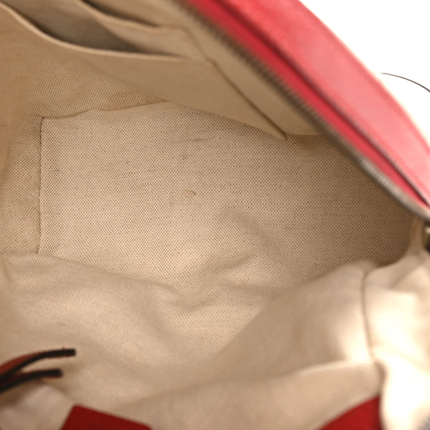 GG Supreme Monogram Web Bosco Patch Dome Backpack Beige Malva Hibiscus Red