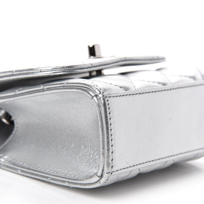 Chanel Metallic Lambskin Quilted Mini Trendy CC Clutch With Chain Silver 6 of 12
