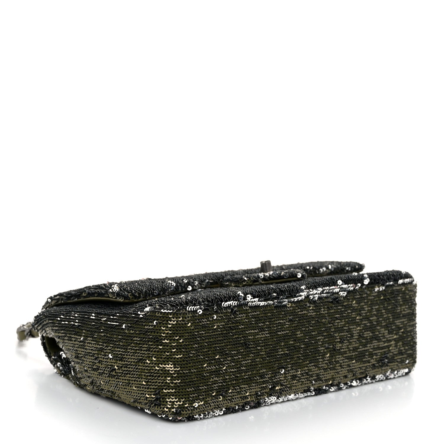 Chanel Sequin Coco Cuba Medium Single Flap Khaki 4 of 10