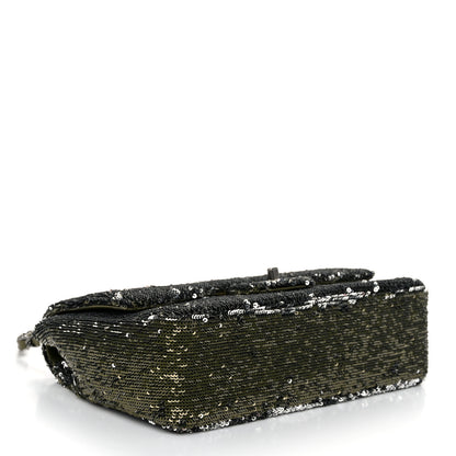 Chanel Sequin Coco Cuba Medium Single Flap Khaki 4 of 10
