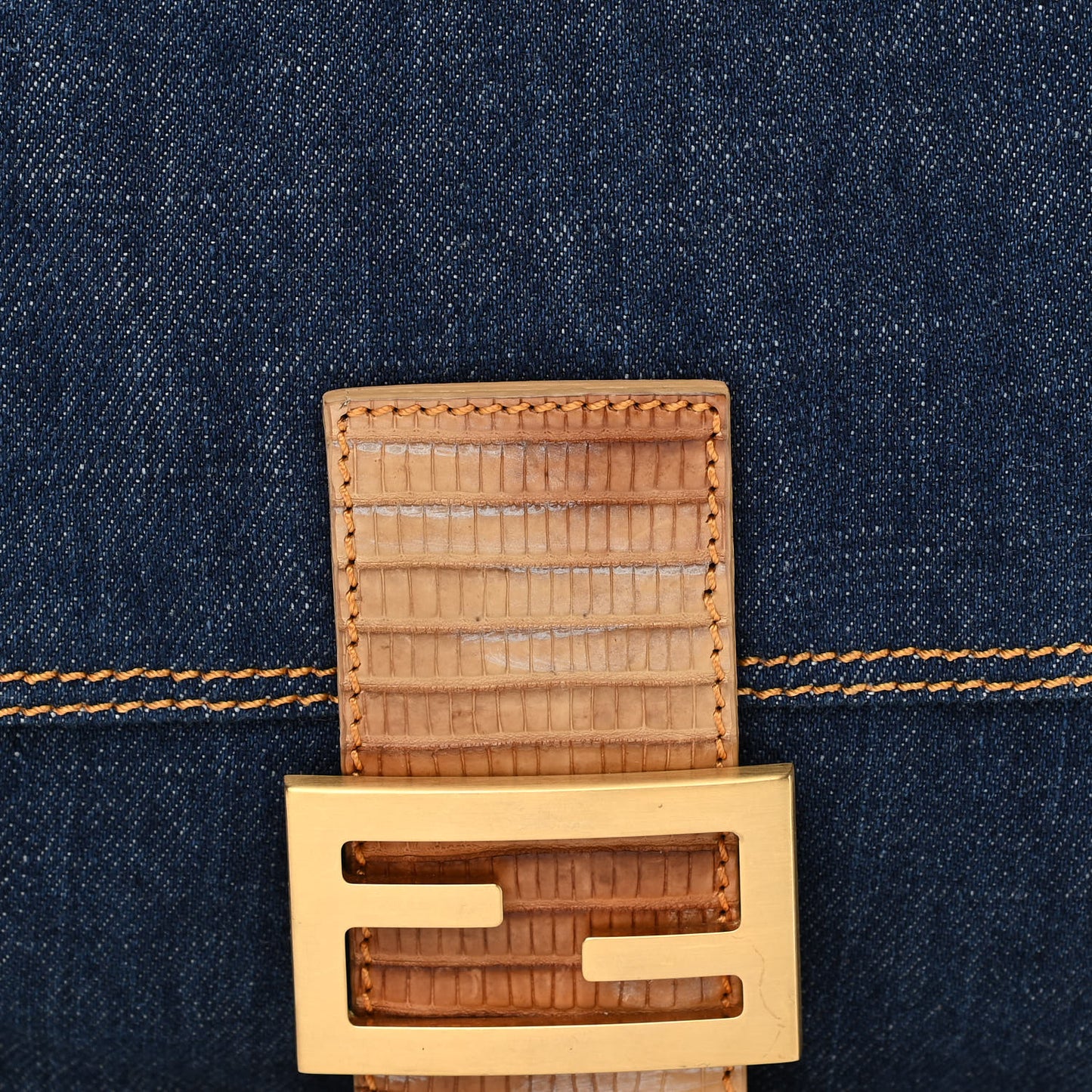 Denim Lizard Mama Baguette Blue