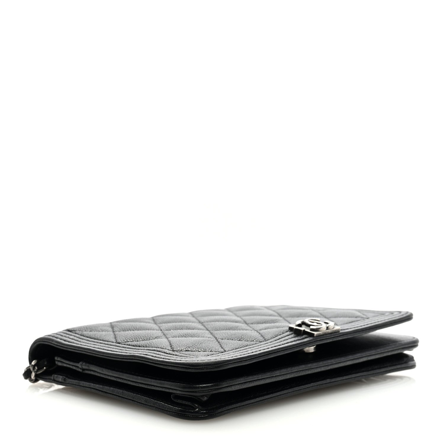 Chanel Caviar Quilted Boy Wallet On Chain WOC Black 4 of 9