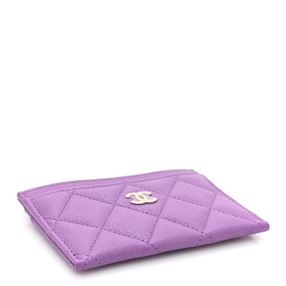 Chanel Caviar Quilted Card Holder Purple 4 of 11
