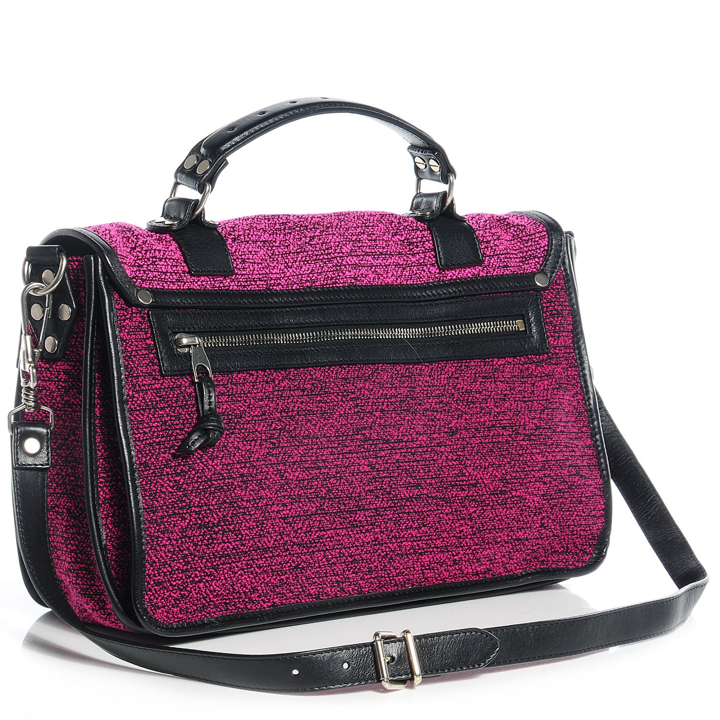 Tweed Leather PS1 Medium Satchel Pink