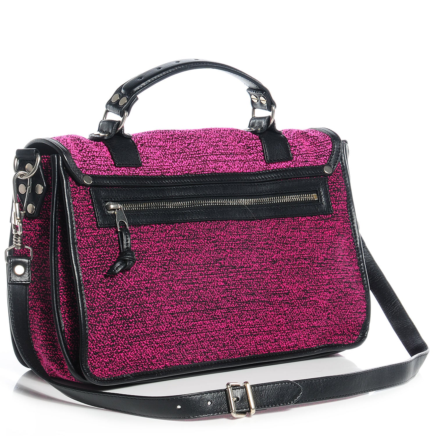 Proenza Schouler Tweed Leather PS1 Medium Satchel Pink 4 of 11